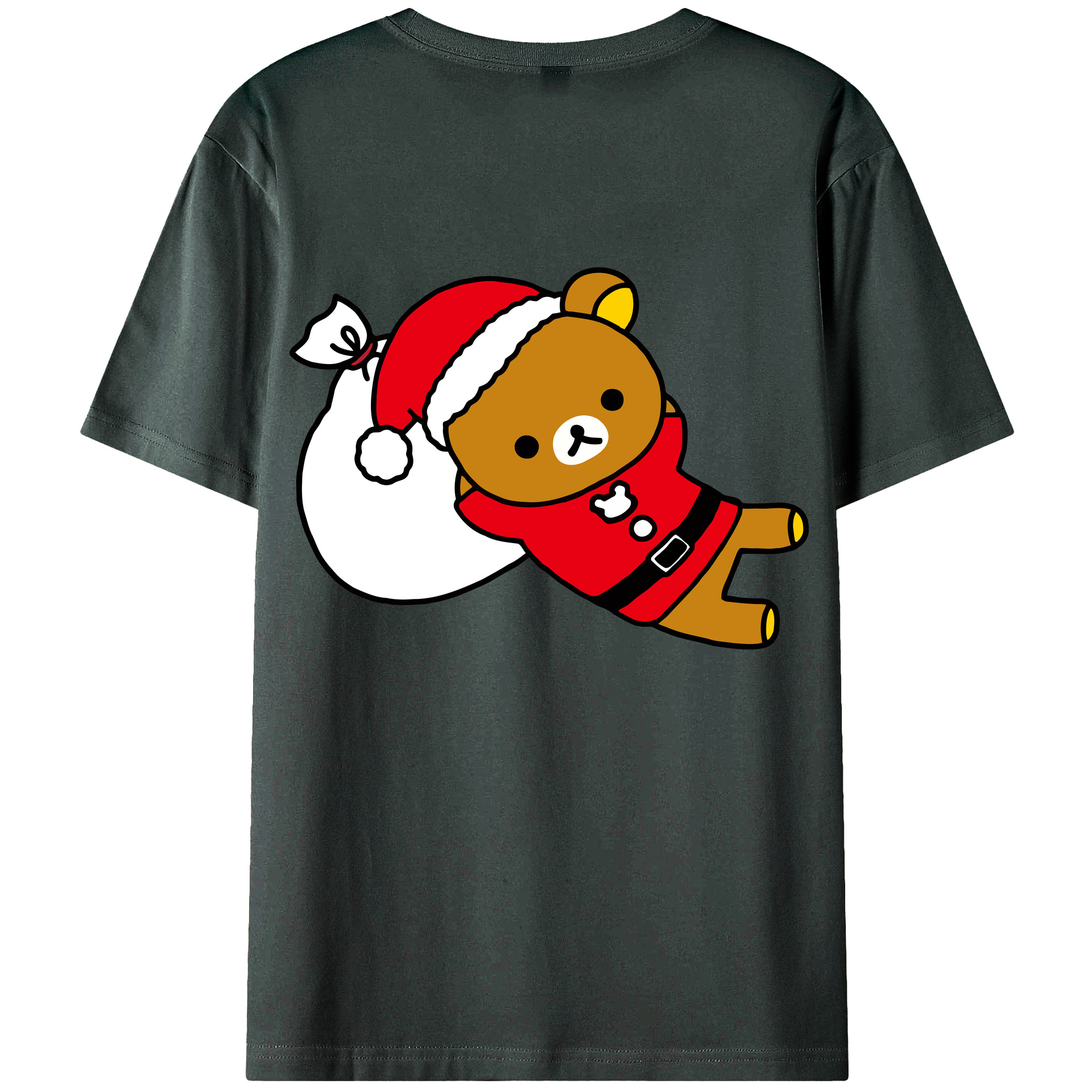 （画像用） リラックマ リラックマ キイロイトリ Rilakkuma Korilakkuma Kiiroitori 綿100％ メンズ半袖Tシャツ（バックプリント） 通気性